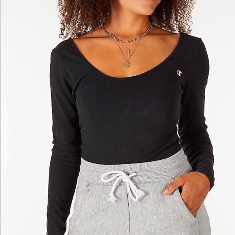 CHAMPION AUTHENTIC BODYSUIT SIZE LARGE BLACK